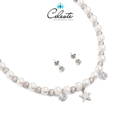 J1428 -  JUEGO ACERO PERLAS...