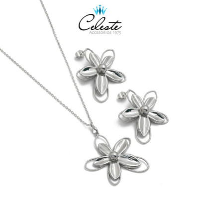 J2654 - JUEGO ACERO FLORES,