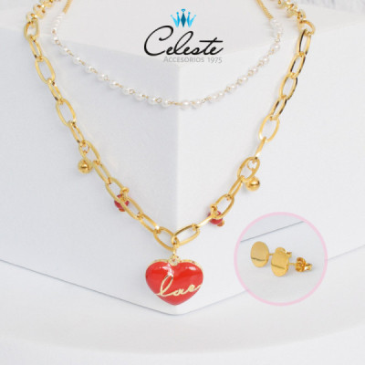 J1463 - JUEGO ACERO CORAZON...