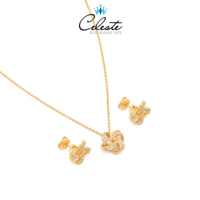 J1305 - JUEGO EN RODIO FLOR...