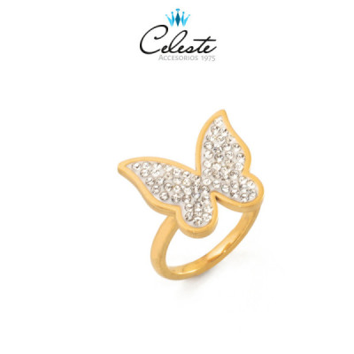 A1044 - ANILLO  ACERO MARIPOSA