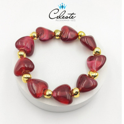 P1625 - PULSERA CORAZONES Y...