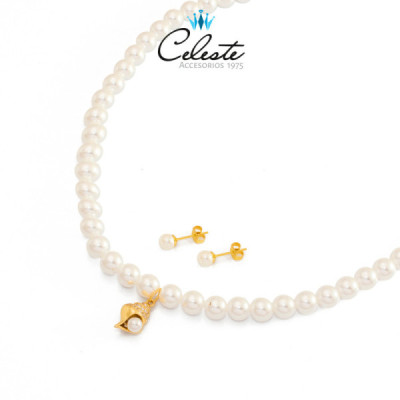 J1890 -  JUEGO ACERO PERLAS