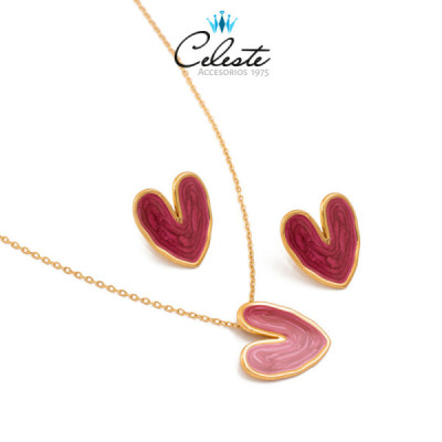 J1710 - JUEGO ACERO CORAZON...